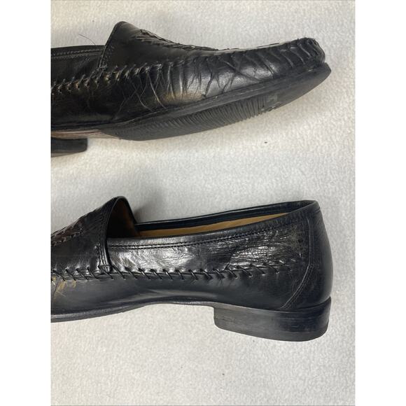 Florsheim Mens 11.5 D Black Woven Vamp Slip On Loafers Style 18499 Dress Shoes main image 6